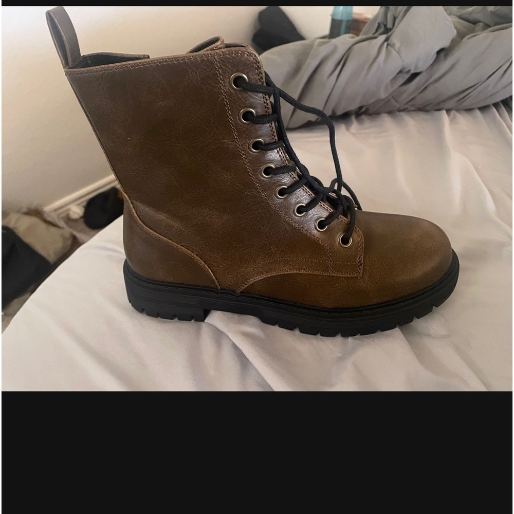 NEW. Brown SO combat boots